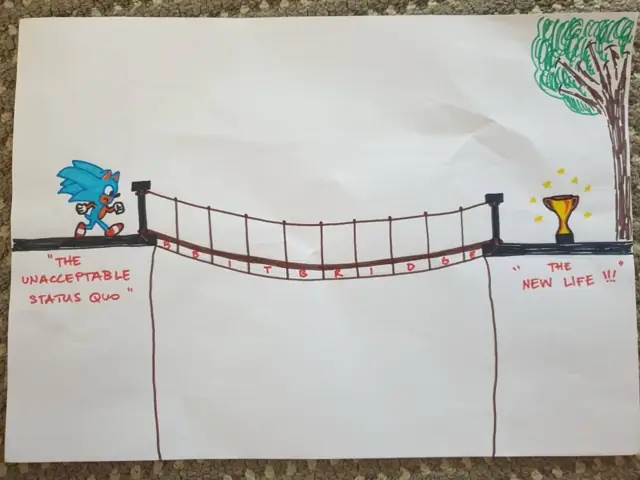 Mirta's hand-drawn Five Lightbulbs bridge